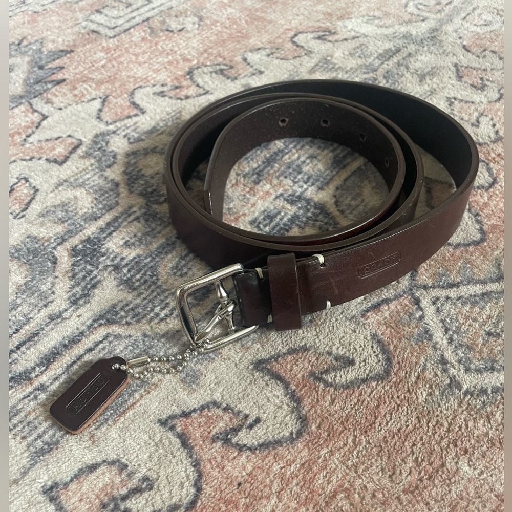 Coach Factory Brown Classic Silver Buckle Belt Women’s Size XL